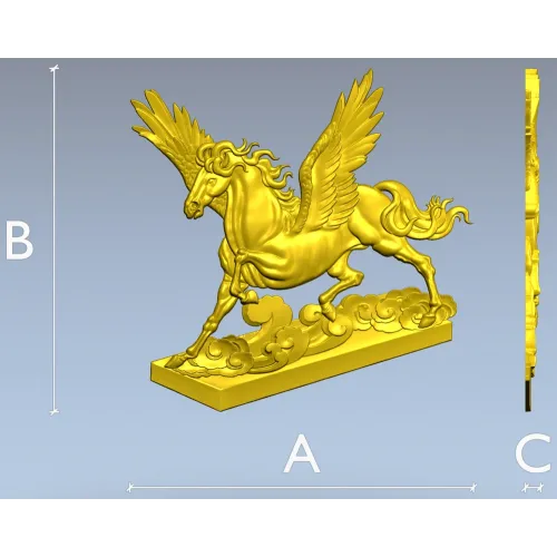 3D модель STL - Пегас на облаках для ЧПУ фрезера