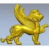 Крылатый лев - декоративный барельеф в формате STL для ЧПУ