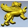 Крылатый лев - декоративный барельеф в формате STL для ЧПУ