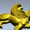 Крылатый лев - декоративный барельеф в формате STL для ЧПУ