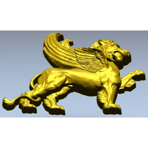 Крылатый лев - декоративный барельеф в формате STL для ЧПУ