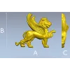 Крылатый лев - декоративный барельеф в формате STL для ЧПУ