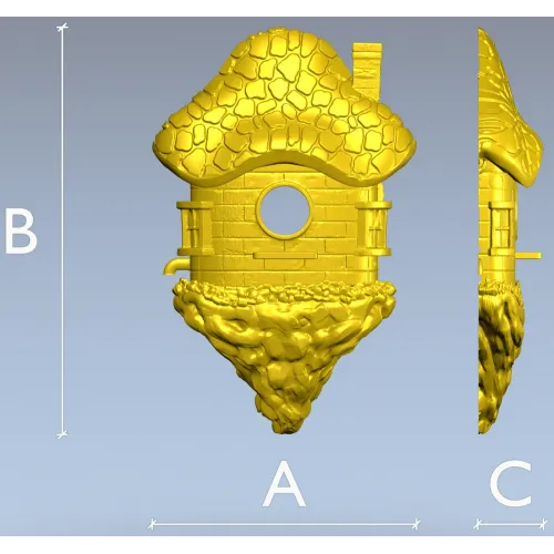 Mosscap Nest - detailed birdhouse 3D model (STL) for CNC milling