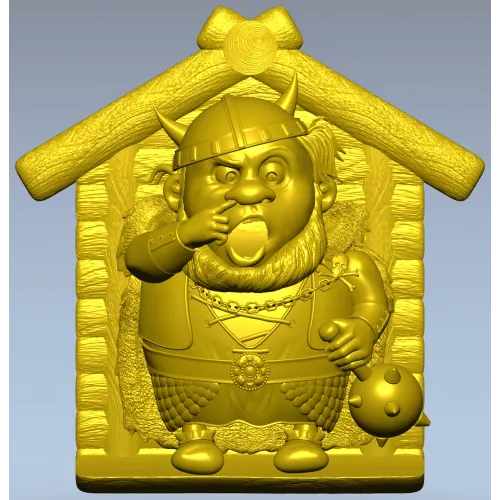 Viking in a Birdhouse - STL 3D Model for CNC