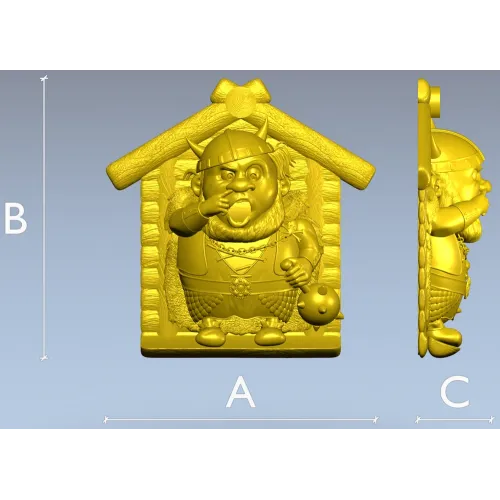 Viking in a Birdhouse - STL 3D Model for CNC
