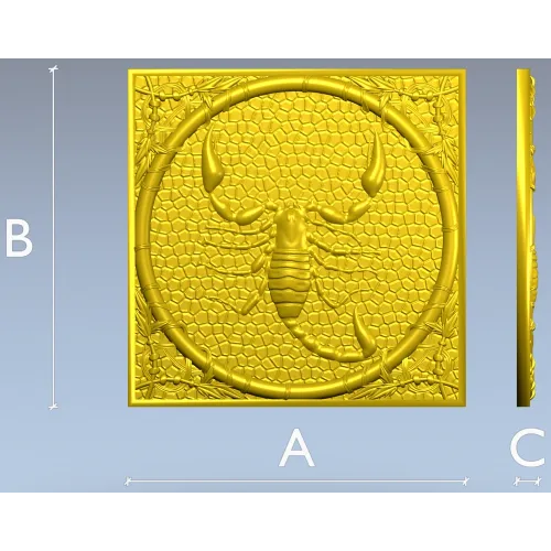 Рельефная панель "Скорпион" - 3D модель STL для ЧПУ
