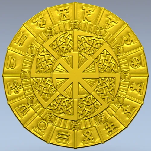 Славянский круглый оберег - 3D STL модель для ЧПУ