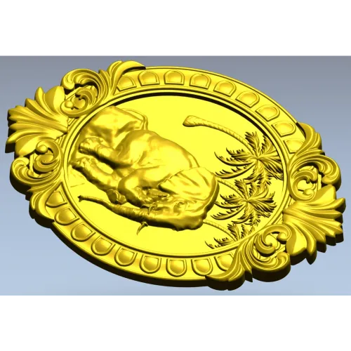 Медальон со спящим слоном - 3D модель STL для ЧПУ