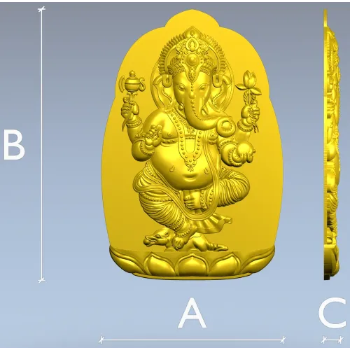 Ганеша на лотосе - 3D модель STL для ЧПУ
