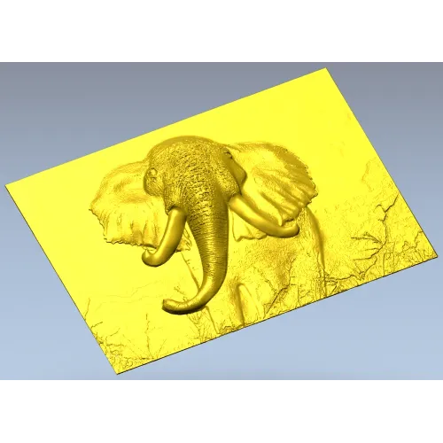 Барельеф головы слона - 3D модель STL для ЧПУ