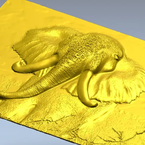 Барельеф головы слона - 3D модель STL для ЧПУ