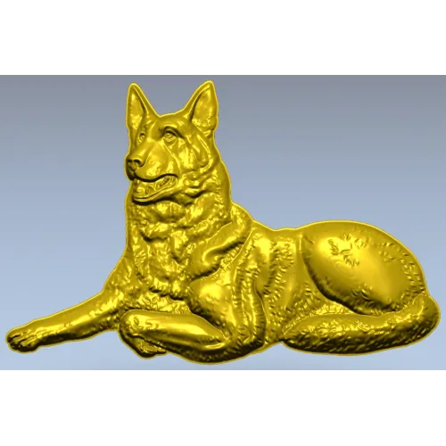 Рельефная 3D модель немецкой овчарки в формате STL для ЧПУ