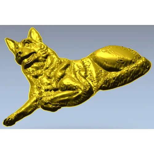 Рельефная 3D модель немецкой овчарки в формате STL для ЧПУ