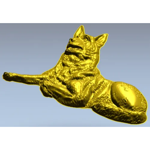 Рельефная 3D модель немецкой овчарки в формате STL для ЧПУ