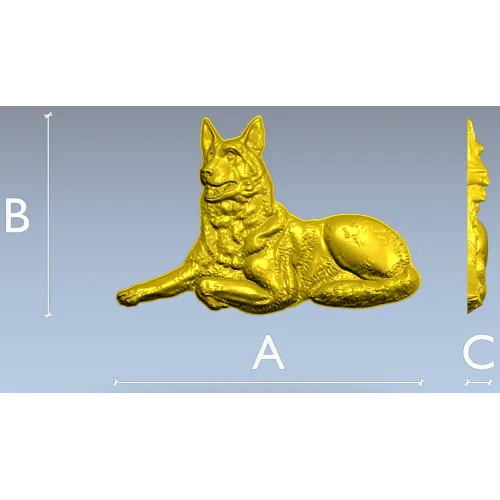 Рельефная 3D модель немецкой овчарки в формате STL для ЧПУ