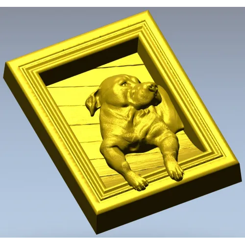Собака в рамке - 3D модель STL для ЧПУ