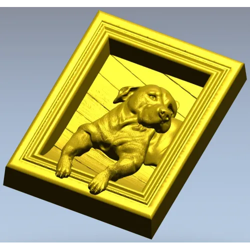 Собака в рамке - 3D модель STL для ЧПУ