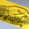 3D модель STL - Медальон "Пёс и фазан" для ЧПУ