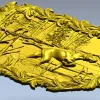 Панно "Собака у озера" - 3D STL модель для ЧПУ