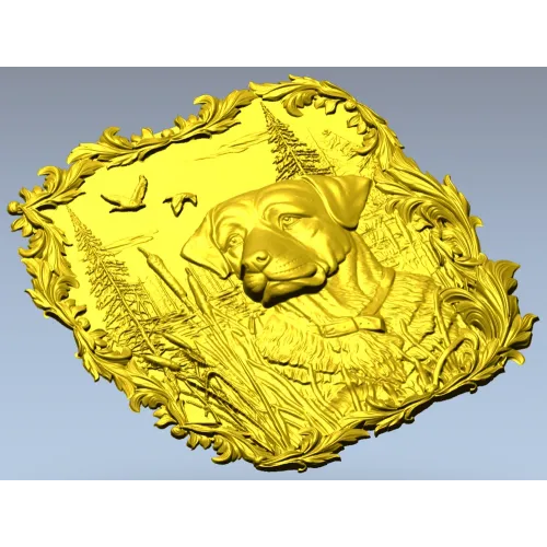 Лабрадор у озера - рельефная 3D модель STL для ЧПУ
