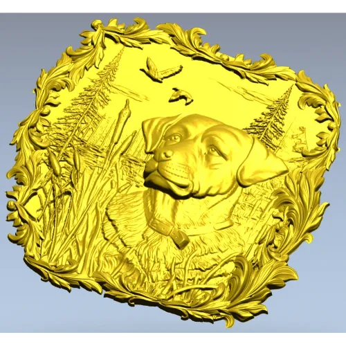 Лабрадор у озера - рельефная 3D модель STL для ЧПУ