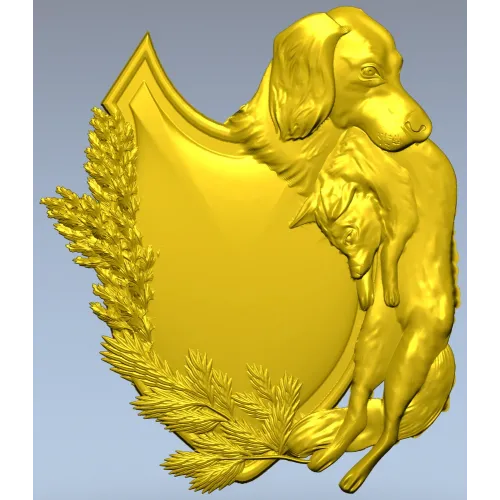 Охотничий картуш с собакой - 3D модель STL для ЧПУ