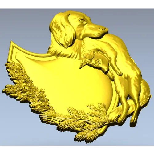 Охотничий картуш с собакой - 3D модель STL для ЧПУ