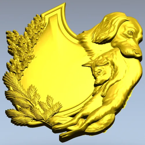 Охотничий картуш с собакой - 3D модель STL для ЧПУ