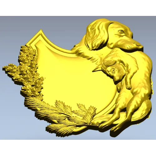 Охотничий картуш с собакой - 3D модель STL для ЧПУ