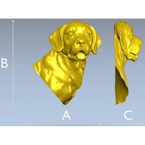 Барельефный бюст лабрадора - 3D модель STL для ЧПУ