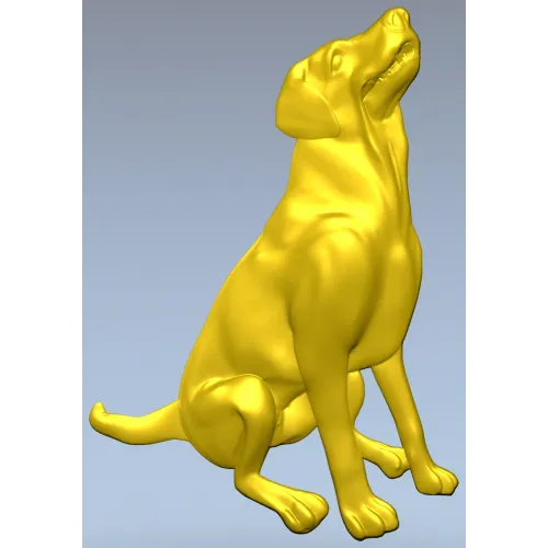 3D модель сидящей собаки в формате STL для ЧПУ