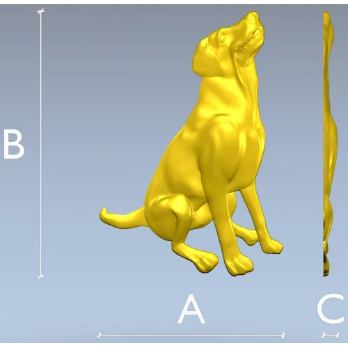 3D модель сидящей собаки в формате STL для ЧПУ