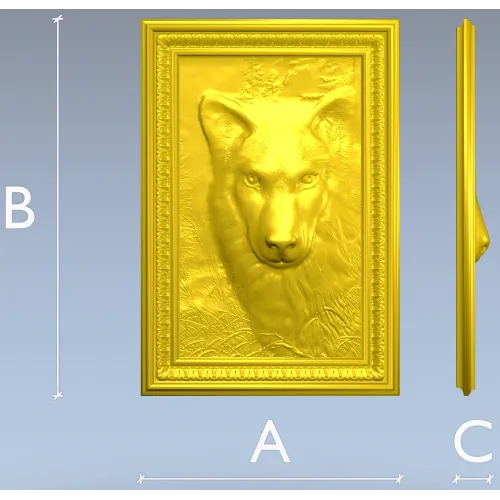Волчий портрет - рельефная 3D модель в формате STL для ЧПУ