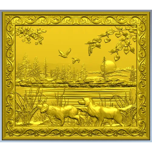 Lakeside Retrievers Relief - STL 3D model for CNC carving