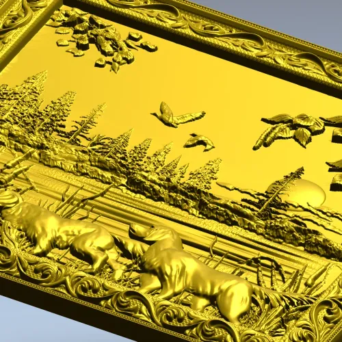 Lakeside Retrievers Relief - STL 3D model for CNC carving