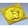 Медальон с сидящей собачкой - 3D модель STL для ЧПУ
