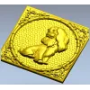 Медальон с сидящей собачкой - 3D модель STL для ЧПУ