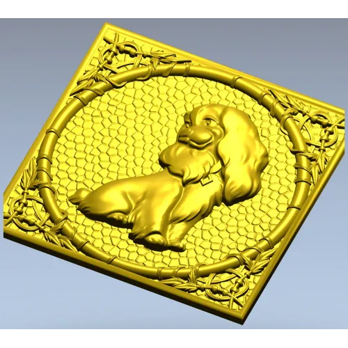 Медальон с сидящей собачкой - 3D модель STL для ЧПУ