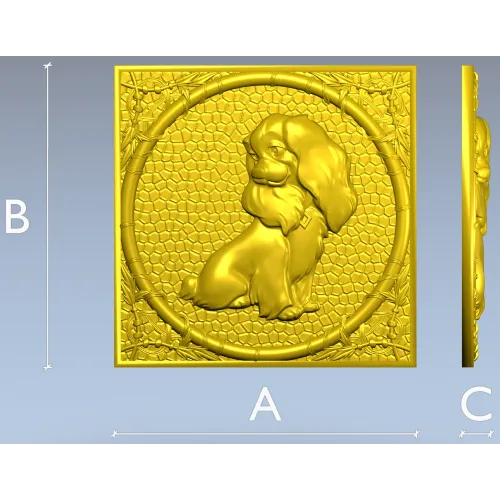 Медальон с сидящей собачкой - 3D модель STL для ЧПУ