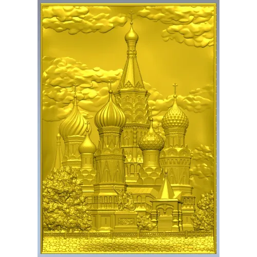 Рельефное панно "Собор в куполах" - 3D модель STL для ЧПУ