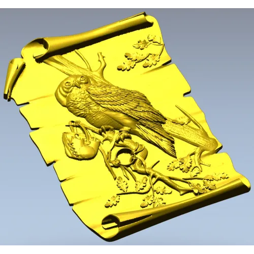 Сова на свитке - 3D модель STL для фрезера