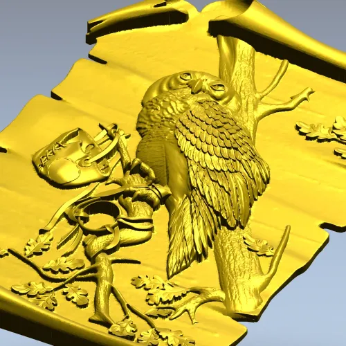 Сова на свитке - 3D модель STL для фрезера