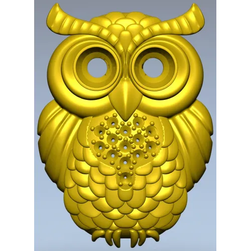 Mooncrest Owl - STL 3D model for CNC relief