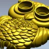 Mooncrest Owl - STL 3D model for CNC relief