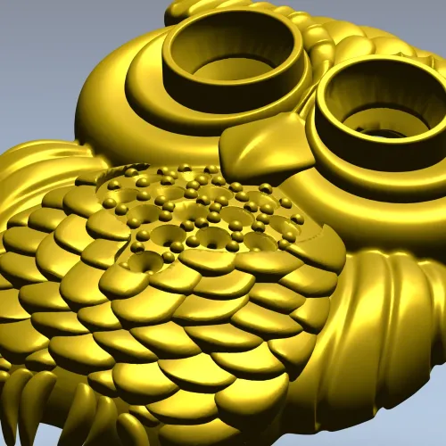 Mooncrest Owl - STL 3D model for CNC relief