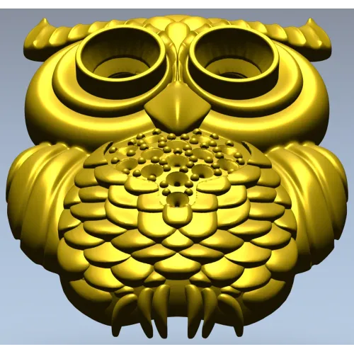 Mooncrest Owl - STL 3D model for CNC relief