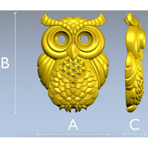 Mooncrest Owl - STL 3D model for CNC relief