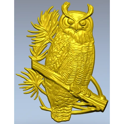 Сова на ветке - 3D модель STL для ЧПУ