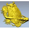 Сова на ветке - 3D модель STL для ЧПУ