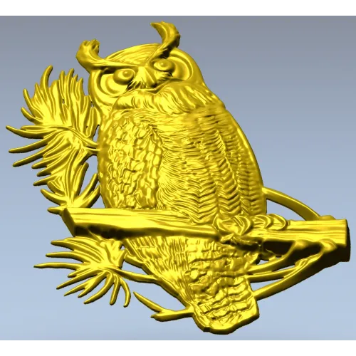 Сова на ветке - 3D модель STL для ЧПУ